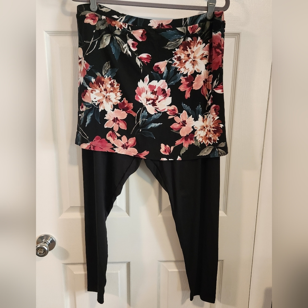 Floral Skirted Leggings 3X